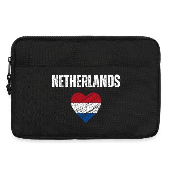 J’aime la Hollande, drapeau de la Hollande - Sacoche pour ordinateur portable 13 pouces - noir - Devant