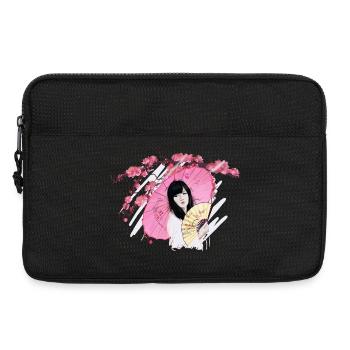 Japanischer Damen-Design mit Regenschirm - Laptoptasche 13" - Schwarz - Vorne