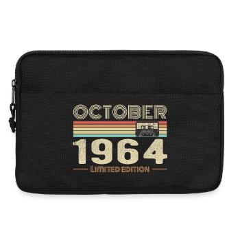 Anniversaire octobre 1964 - Birthday october 1964 - Sacoche pour ordinateur portable 13 pouces - noir - Devant