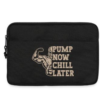 Powerlifting Bodybuilder Pump Now Chill Later Gym - Laptoptasche 13" - Schwarz - Vorne
