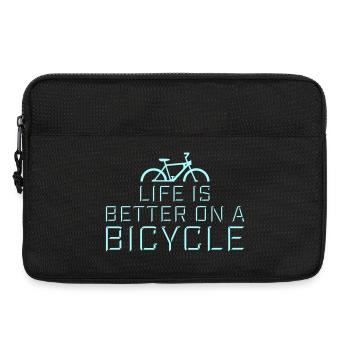 Life is better on a bicycle Cycling Saying Sport - Laptop bag 13" - black - Front