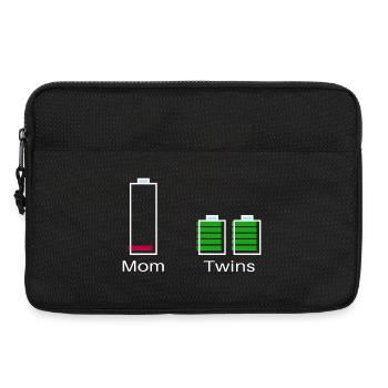 Mama mit Zwillingen – Batterieniveau - Laptoptasche 13" - Schwarz - Vorne