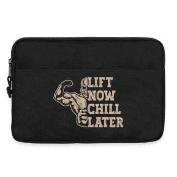 Powerlifting Bodybuilder Lift Now Chill Later Gym - Laptop bag 13" - black - Front