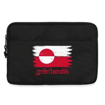 Drapeau de Grønlandik - Sacoche pour ordinateur portable 13 pouces - noir - Devant