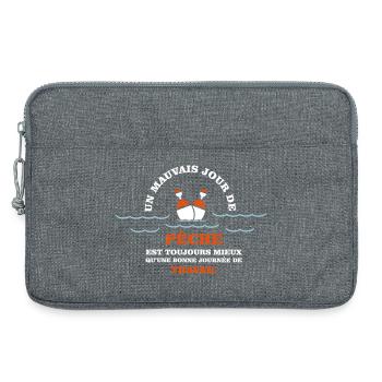 Fisherman's humour - Laptop bag 13" - heather grey - Front