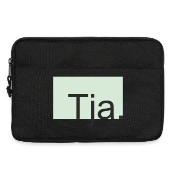 Tja Typografie in Mint - Laptoptasche 13" - Schwarz - Vorne