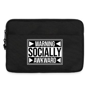 Avertissement : Socialement maladroit Drôle social Maladroit - Sacoche pour ordinateur portable 13 pouces - noir - Devant