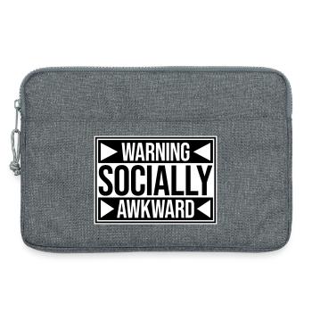 Warning Socially Awkward Lustig Sozial Unbeholfen - Laptoptasche 13" - Grau meliert - Vorne