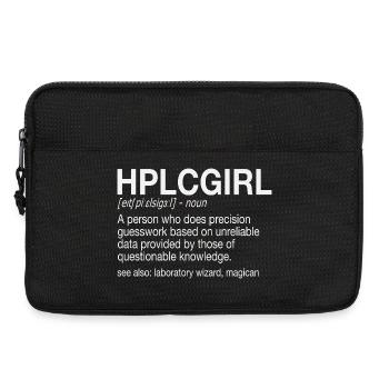 High Performance Liquid Chromatography HPLC Girl - Laptop bag 13" - black - Front