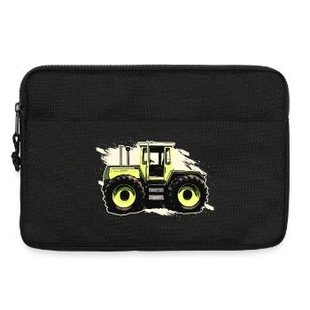 Green Tractor in Comic Style - Laptop bag 13" - black - Front