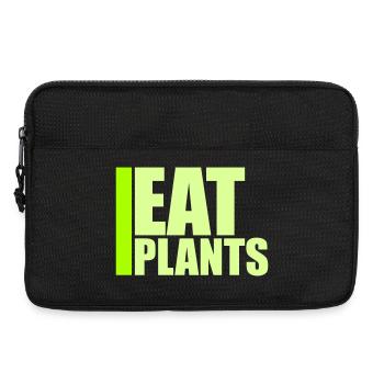 Eat Plants Funny Vegan Vegetarian Statement Logo - Laptop bag 13" - black - Front