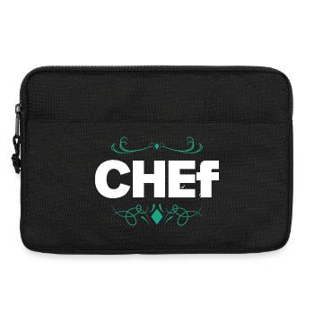 Logo du chef aux lignes ornementales élégantes - Sacoche pour ordinateur portable 13 pouces - noir - Devant