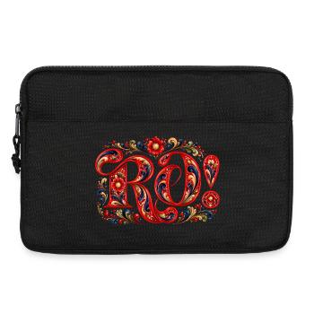 RO ! Peinture de roses norvégiennes - Sacoche pour ordinateur portable 13 pouces - noir - Devant
