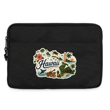 Vintage Hawaii Aloha State Reiseaufkleber - Laptoptasche 13" - Schwarz - Vorne