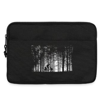 Forest Path Silhouette: Bicycle - Laptop bag 13" - black - Front
