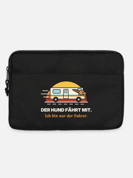 Der Hund fährt mit – Fahrer bleibt - Laptoptasche 13" - Schwarz