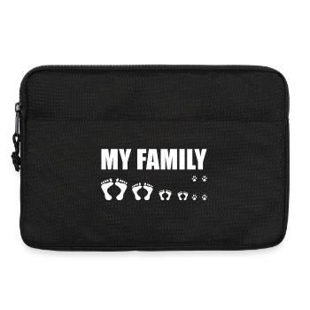 MY FAMILY / MANN, FRAU, SOHN, TOCHTER und HUND - Laptoptasche 13" - Schwarz - Vorne