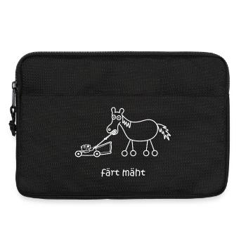 färt mäht, Pferd auf Rädern, Rasenmäher, Garten - Laptoptasche 13" - Schwarz - Vorne