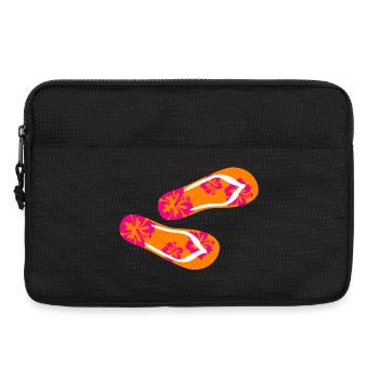 Badelatschen Hibiskus Flip Flops Sommer Urlaub Fun - Laptoptasche 13" - Schwarz - Vorne