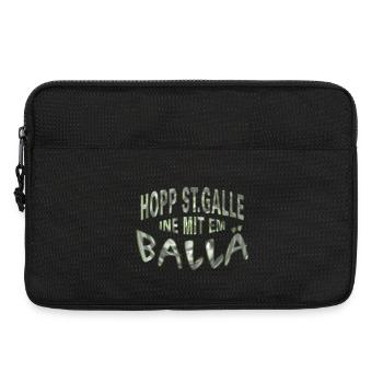 HOPP ST GALLE ine mit em Ballä | Textkrümmung - Laptoptasche 13" - Schwarz - Vorne