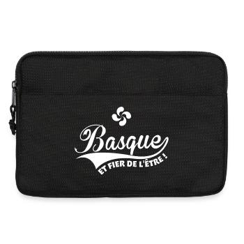 Basque et fier de l'être avec croix Basque Lauburu - Sacoche pour ordinateur portable 13 pouces - noir - Devant