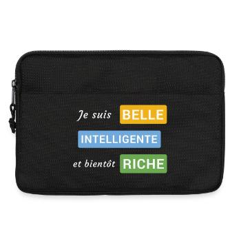 Je suis belle, intelligente et bientôt riche - Sacoche pour ordinateur portable 13 pouces - noir - Devant