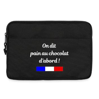 On dit pain au chocolat d'abord - Sacoche pour ordinateur portable 13 pouces - noir - Devant
