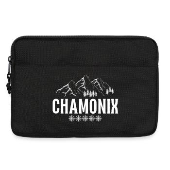 Chamonix, station de ski, skier - Sacoche pour ordinateur portable 13 pouces - noir - Devant