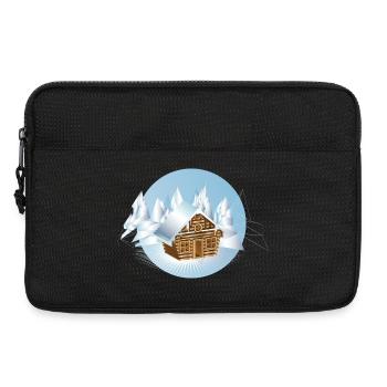 small log cabin in the middle of an ice landscape - Laptop bag 13" - black - Front