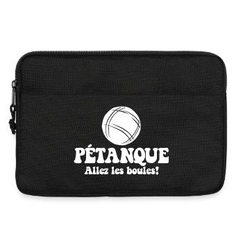 3 Boulekugeln für Bouler Boulekugel Petanque Boule - Laptoptasche 13" - Schwarz - Vorne