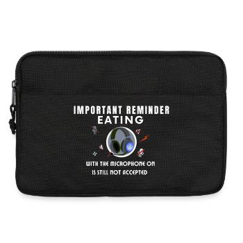 Mic On Eating Reminder Graphic - Laptop bag 13" - black - Front