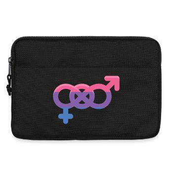 Mois de la fierté LGBTQ - Signe bisexuel - Sacoche pour ordinateur portable 13 pouces - noir - Devant