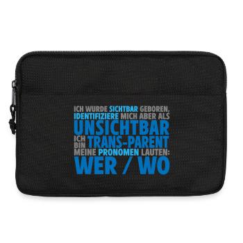 Unsichtbar Transparent Wer Wo | Farben änderbar - Laptoptasche 13" - Schwarz - Vorne
