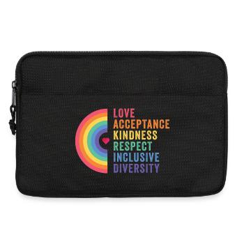 LGBT Pride Month - Love. Acceptance. Kindness - Laptop bag 13" - black - Front