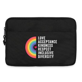 LGBT Pride Month - Love. Acceptance. Kindness. - Laptop bag 13" - black - Front