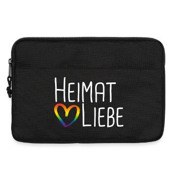 Heimatliebe Regenbogenherz - Laptoptasche 13" - Schwarz - Vorne
