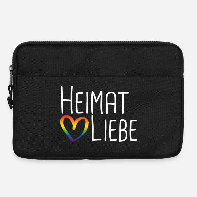 Heimatliebe Regenbogenherz - Laptoptasche 13" - Schwarz