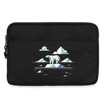 Geometric Polar Bear on Floe–Arctic Calm - Laptop bag 13" - black - Front