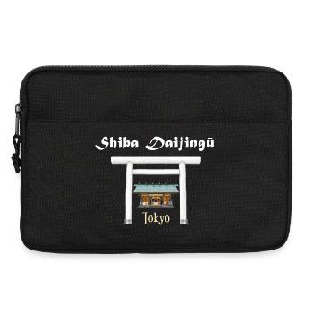Tokyo, sanctuaire Shiba Daijingu, dessin Japon - Sacoche pour ordinateur portable 13 pouces - noir - Devant