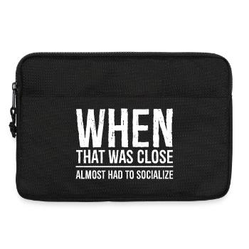 Als das knapp war - Laptoptasche 13" - Schwarz - Vorne