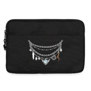 Charivari mit silbernen Anhängern -Illustration - Laptoptasche 13" - Schwarz - Vorne