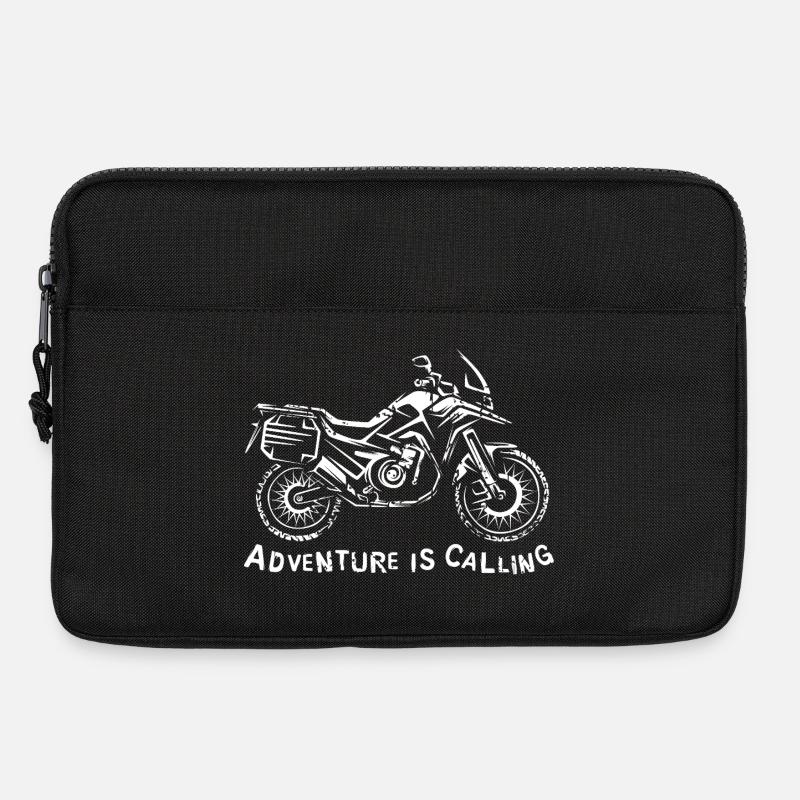 Adventure is Calling – Motorrad Grafik - Laptoptasche 13" - Schwarz