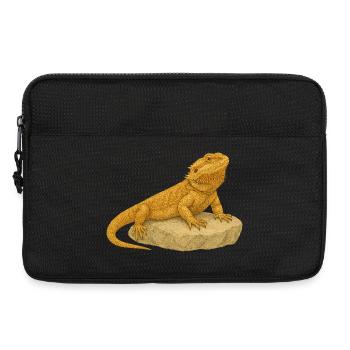 Gecko jaune sur rochers - Sacoche pour ordinateur portable 13 pouces - noir - Devant