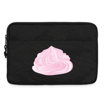 Illustration d’un nappage à la crème rose - Sacoche pour ordinateur portable 13 pouces - noir - Devant