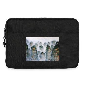 Mystischer Wald Thailnad Gebirge Aquarelle - Laptoptasche 13" - Schwarz - Vorne