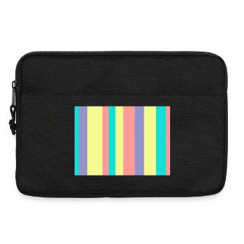 Pastellgestreifte Farbmischung - Laptoptasche 13" - Schwarz - Vorne