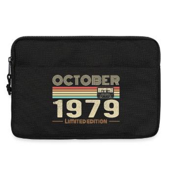 Anniversaire octobre 1979 - Birthday october 1979 - Sacoche pour ordinateur portable 13 pouces - noir - Devant