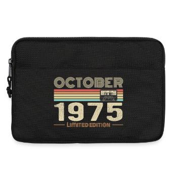 Anniversaire octobre 1975 - Birthday october 1975 - Sacoche pour ordinateur portable 13 pouces - noir - Devant