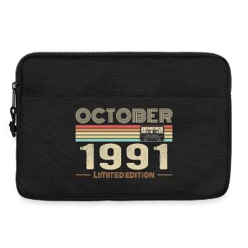 Anniversaire octobre 1991 - Birthday october 1991 - Sacoche pour ordinateur portable 13 pouces - noir - Devant