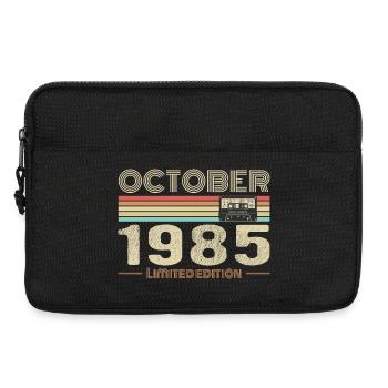 Anniversaire octobre 1985 - Birthday october 1985 - Sacoche pour ordinateur portable 13 pouces - noir - Devant